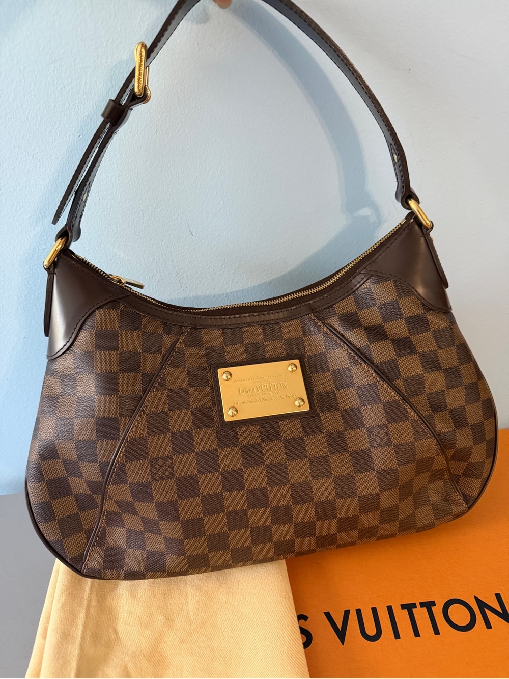 Louis Vuitton Brown Damier Ebene GM Thames Shoulder Bag